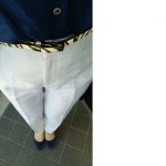 カラーパンプス+カラーシャツのコーデ 今日の服