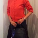 革のスカートのコーデ 今日の服